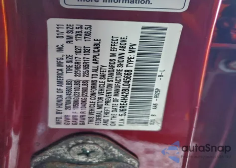 2011 Honda Cr-V Se z USA, uszkodzony, nr VIN 5J6RE4H42BL045668